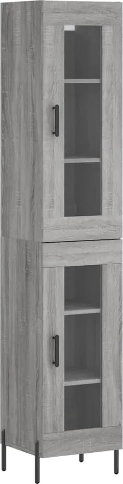 vidaXL Dulap înalt, gri sonoma, 34,5x34x180 cm, lemn prelucrat
