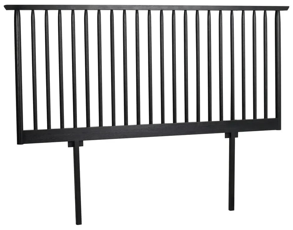 Tăblie de pat neagră din lemn masiv de stejar 194x84 cm Riggins - Rowico