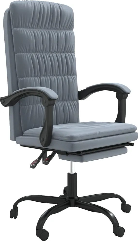 vidaXL Fotoliu de birou rabatabil, gri închis, catifea