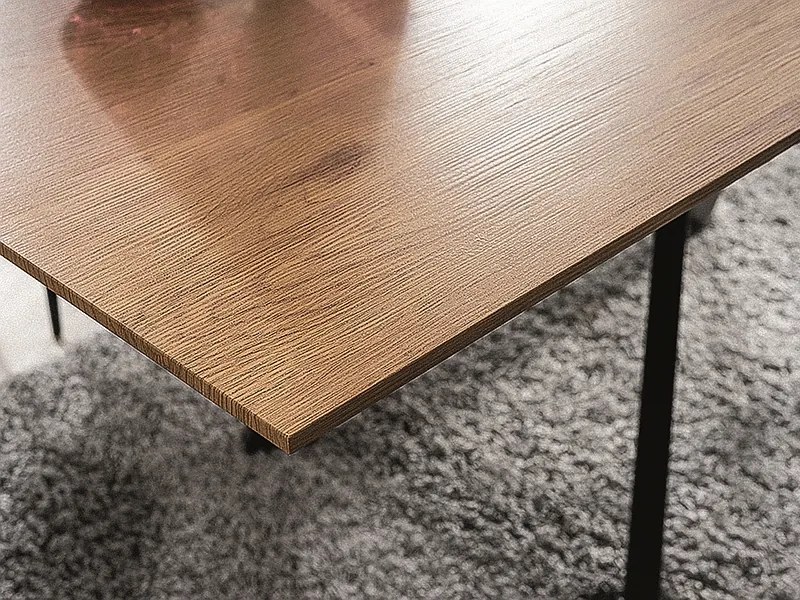 Masă de sufragerie extensibilă 160-220 cm Carlos (stejar + negru) (pentru 8 și mai multe persoane). 1050005
