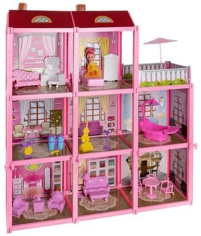 ShopJK CASĂ DE PĂPUȘI CU MOBILIER - 11410