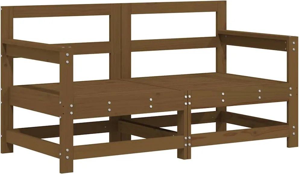 vidaXL Canapele colțar grădină , 2 buc., maro miere, lemn masiv de pin