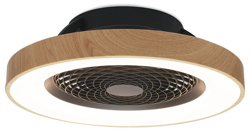 Lustra LED Smart cu Ventilator si telecomanda TIBET negru/lemn