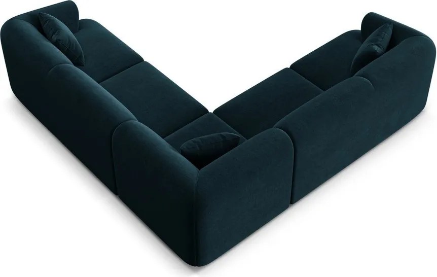 Colțar petrol cu tapițerie din catifea Campi – Cosmopolitan Design