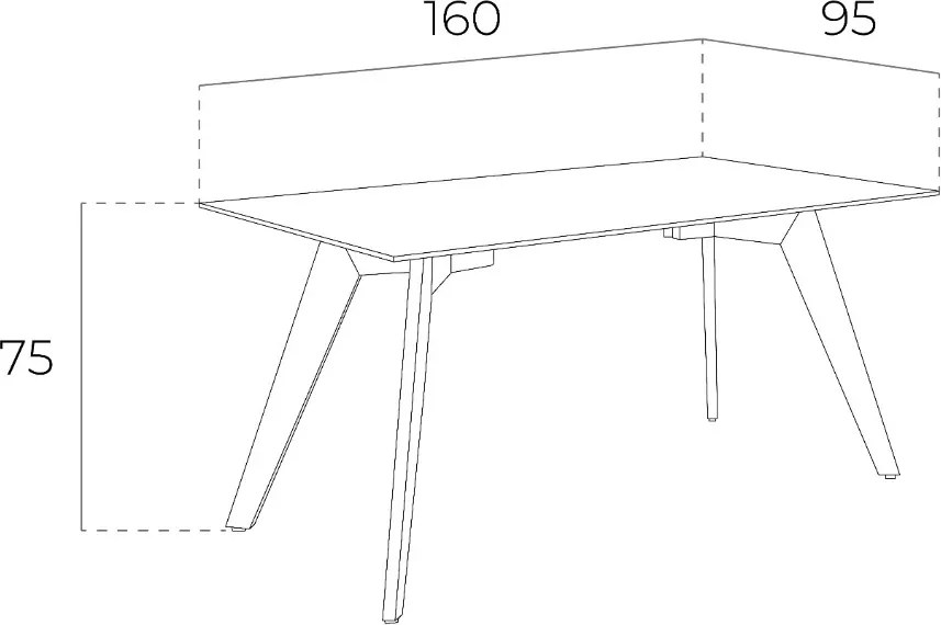 Masa dining design deosebit Walnut Wood, 160x95cm AC-W1008DT