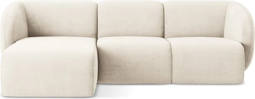 Colțar bej cu tapițerie din chenille (cu colț pe partea stângă/cu șezlong) Lani – Makamii