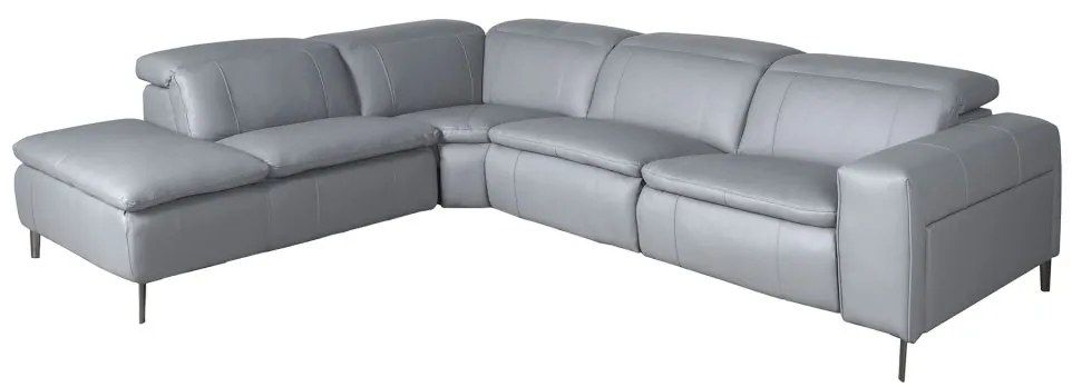 Coltar 5 locuri, Functia Relax, Sezlong Stanga, Cowhide gri