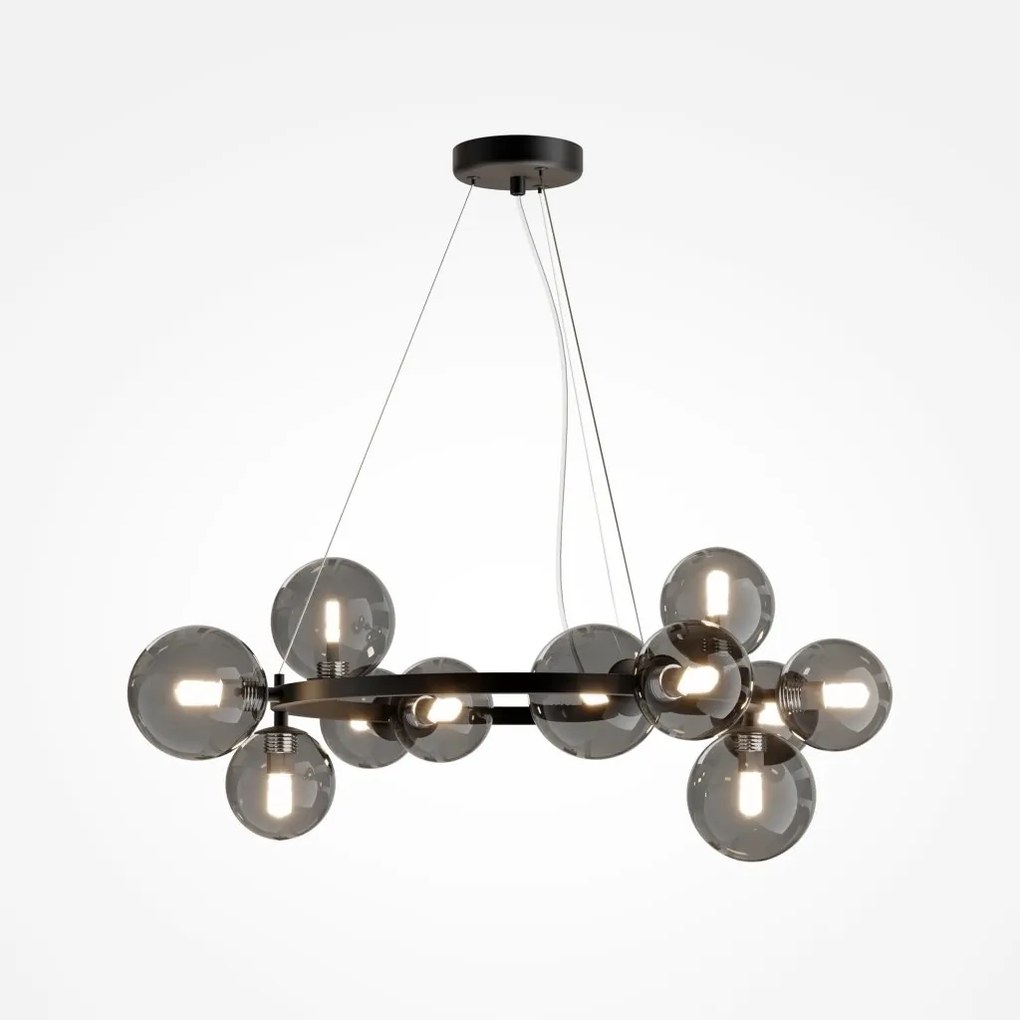 Lustra moderna design deosebit cu 11 de surse de lumina Dallas negru