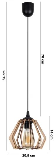 Lustră pe cablu BERGO 1xE27/60W/230V neagră