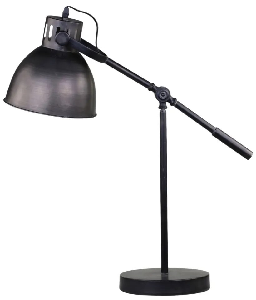 Lampa de masa din metal, finisaj gri antichizat, H60,5 cm, Factory