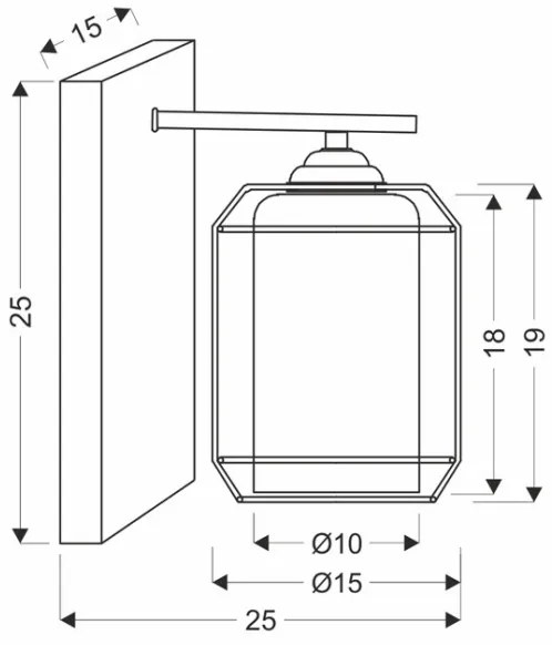 Lampă de perete JONERA 1xE27/40W/230V negru