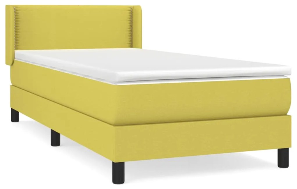 3129592 vidaXL Pat box spring cu saltea, verde, 80x200 cm, textil
