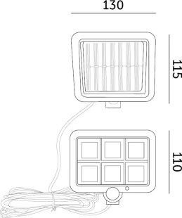 Proiector LED solar cu senzor LED/1,5W/3,7V 6000K IP44 1200 mAh