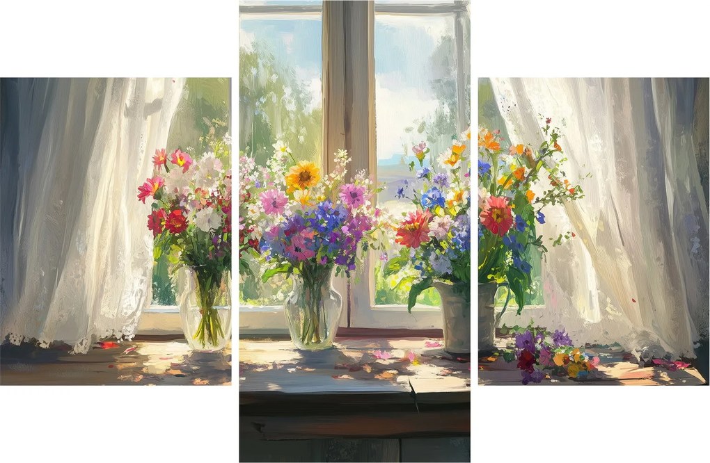 Tablou - Buchet la fereastră (90x60 cm)