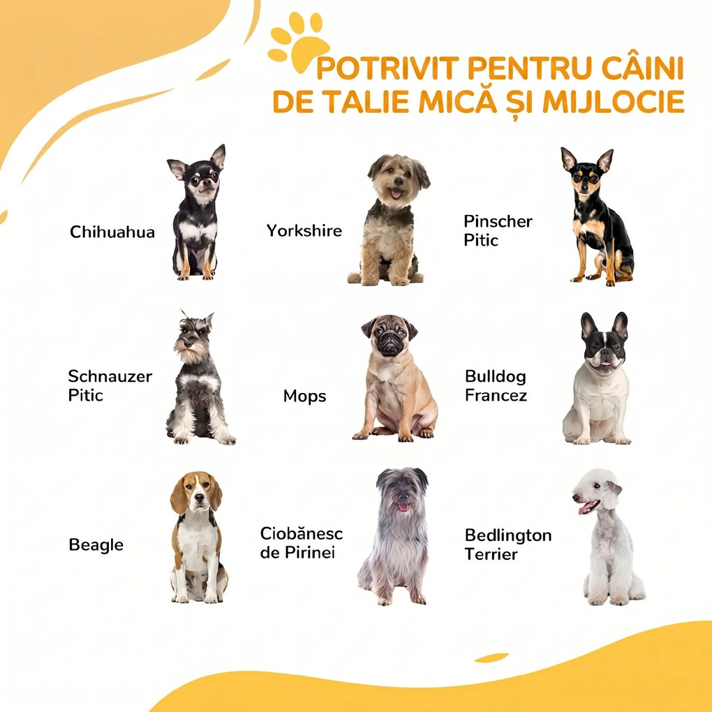 PawHut Uşa de Siguranţă pentru Câini, Barieră pentru Animale de Companie cu Ușă Mică pentru Pisici, 74-80x76 cm, Alb | Aosom Romania