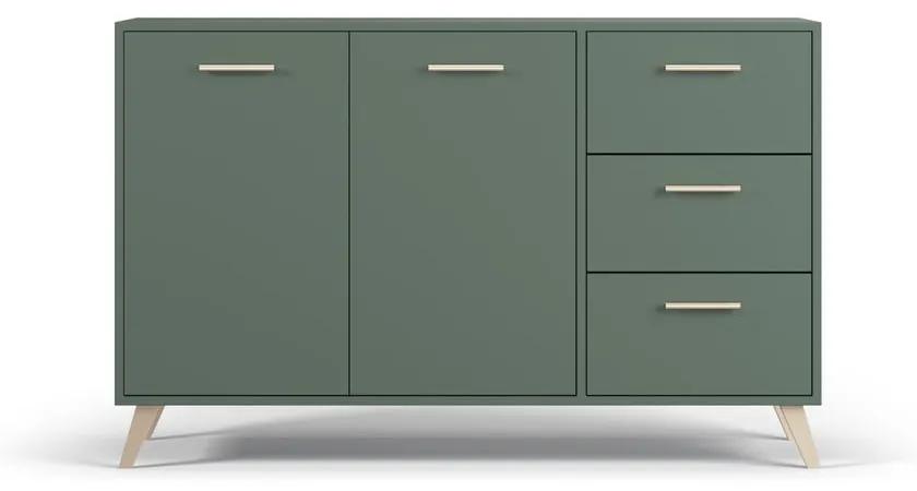 Comodă joasă verde 140x86 cm Burren - Cosmopolitan Design