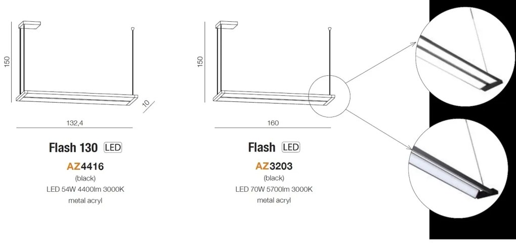 Lustra LED reglabila design modern Flash 130