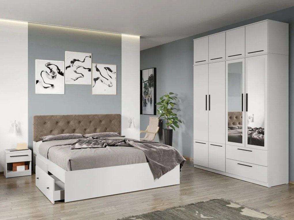 Set mobila dormitor 4 piese Alb Levi C24