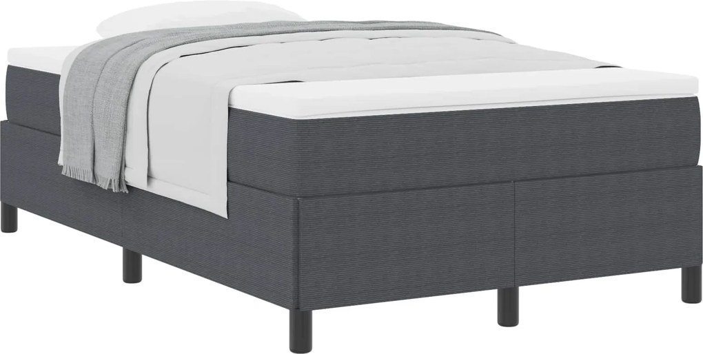 vidaXL Pat cu arcuri Gri închis 120 x 190 cm Țesătură din corduroy