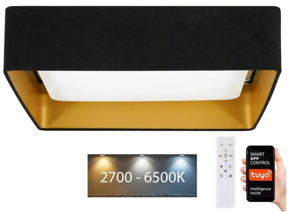 Plafonieră LED dimabilă Brilagi VELVET SQUARE LED/36W/230V Wi-Fi Tuya negru + telecomandă