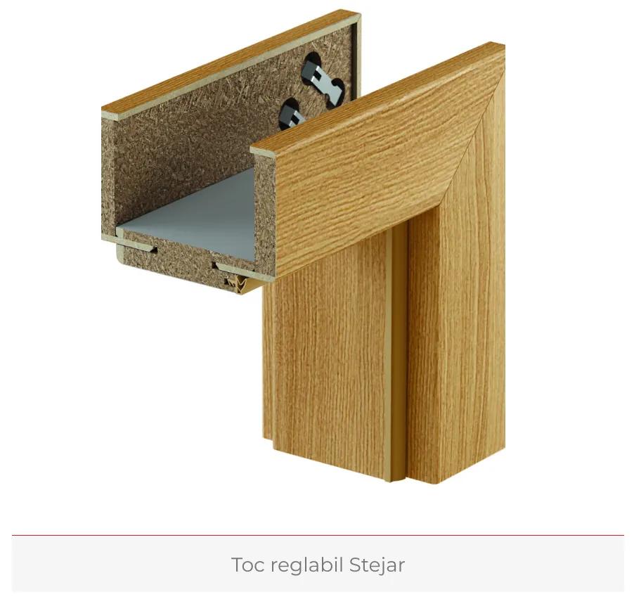 Usa de interior cu toc reglabil HDF - Frezaje decorative Stejar, 160-250 mm, DB-1