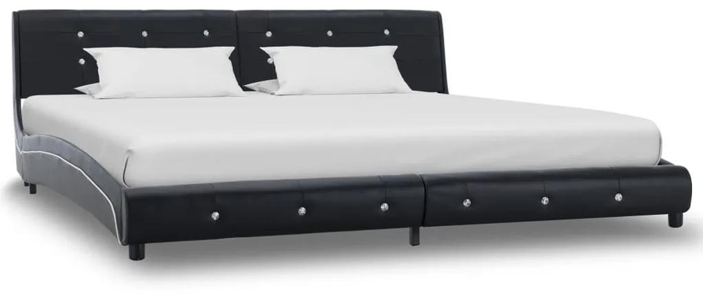 280321 vidaXL Cadru de pat, negru, 180 x 200 cm, piele artificială