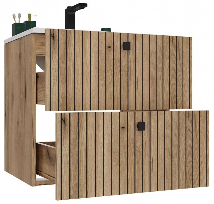 Dulap sub lavoar Terca 1 60 (stejar evoke) (cu lavoar). 1133036