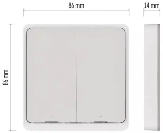 Comutator cu 2 butoane GoSmart Tuya alb