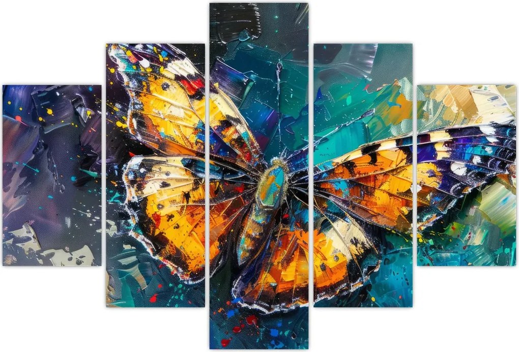 Tablou - Fluture, pictură în ulei (150x105 cm)