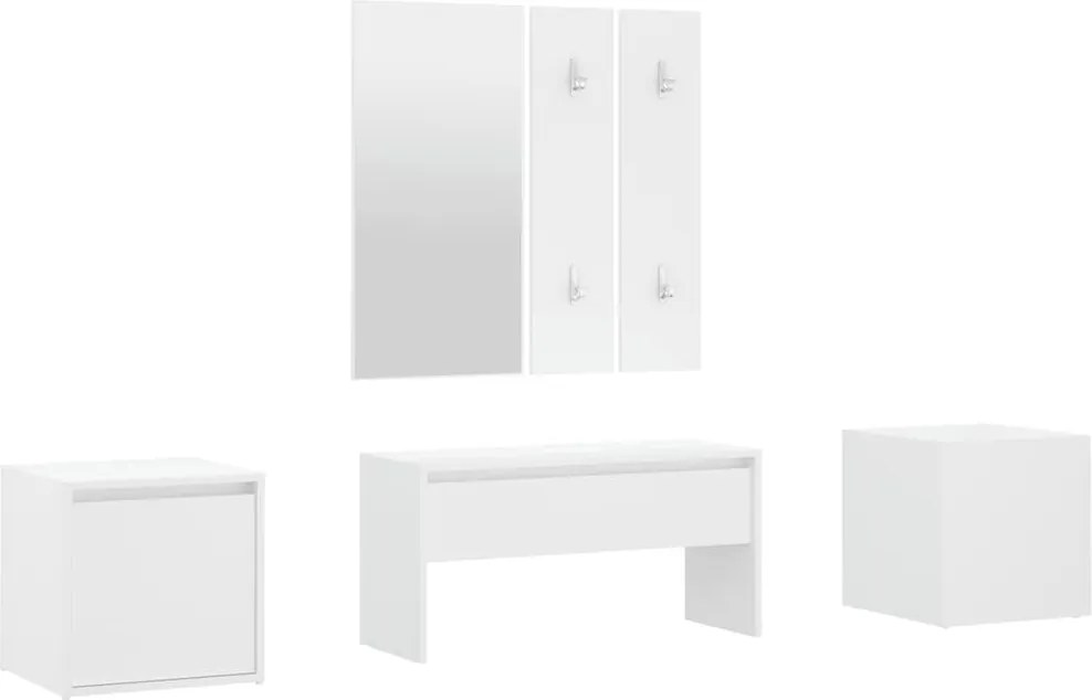 vidaXL Set de mobilier pentru hol, alb, lemn prelucrat