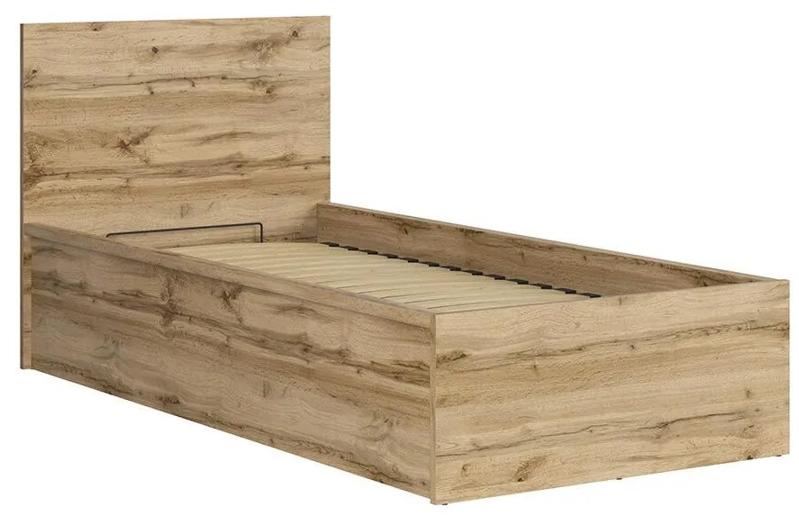 Pat de o persoană 90 cm Tetrix 15 (stejar wotan) (cu somieră) (cu sp. depozitare). 1098501
