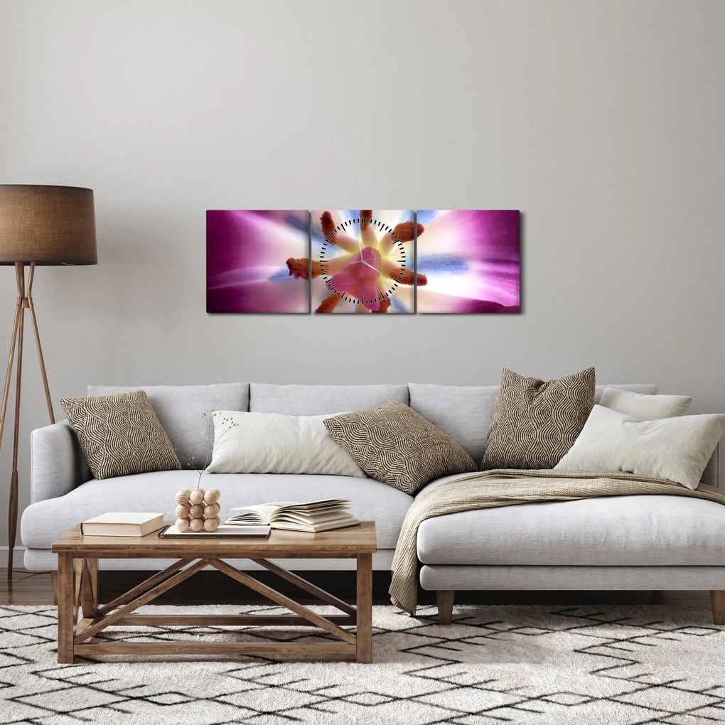 Tablou - Laleaua detailat (cu ceas) (90x30 cm)
