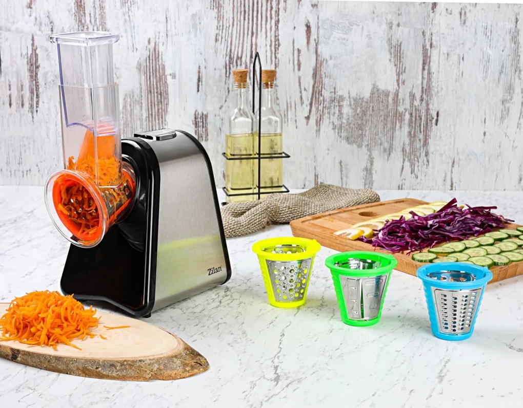 Razatoare si Feliator Zilan ZLN0498 Fresh, Putere 200W, 4 accesorii, Inox