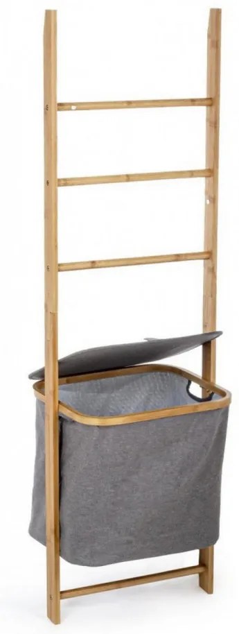 Cos de rufe cu scara decorativa pentru prosoape din bambus, 42 cm, Audrey Bizzotto