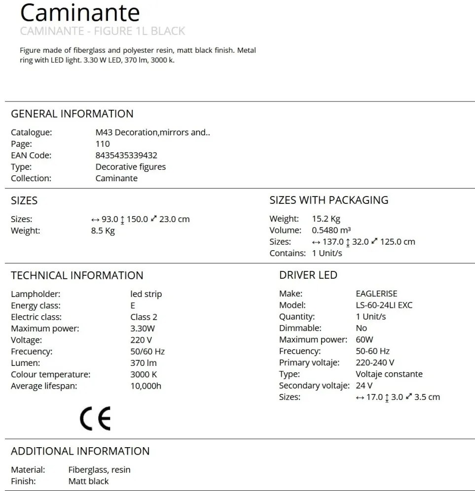 Figurina decorativa / Lampa LED de podea design lux Caminante
