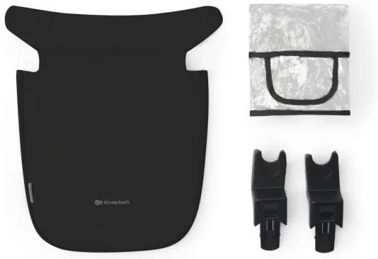 Cărucior de copii combinat 3 în 1 KINDERKRAFT NEWLY Classic black + scaun auto MINK PRO