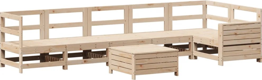 vidaXL Set canapea de grădină, 7 piese, lemn masiv de pin