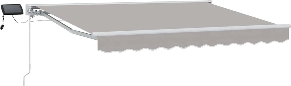 vidaXL Cadru manual de marchiză cu LED-uri Gri deschis 3 x 2,5 m
