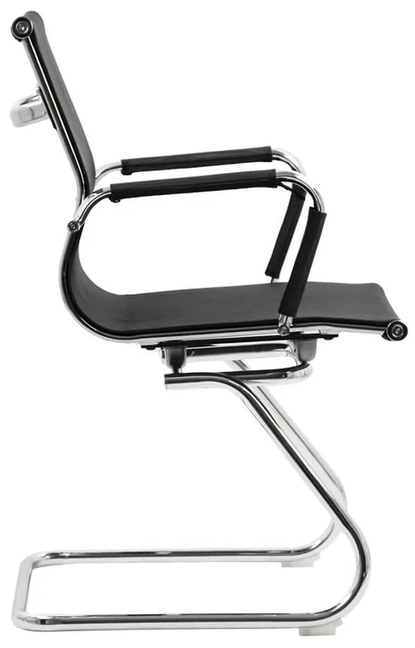 Scaun vizitator negru OFF 804 din mesh și cadrul cromat