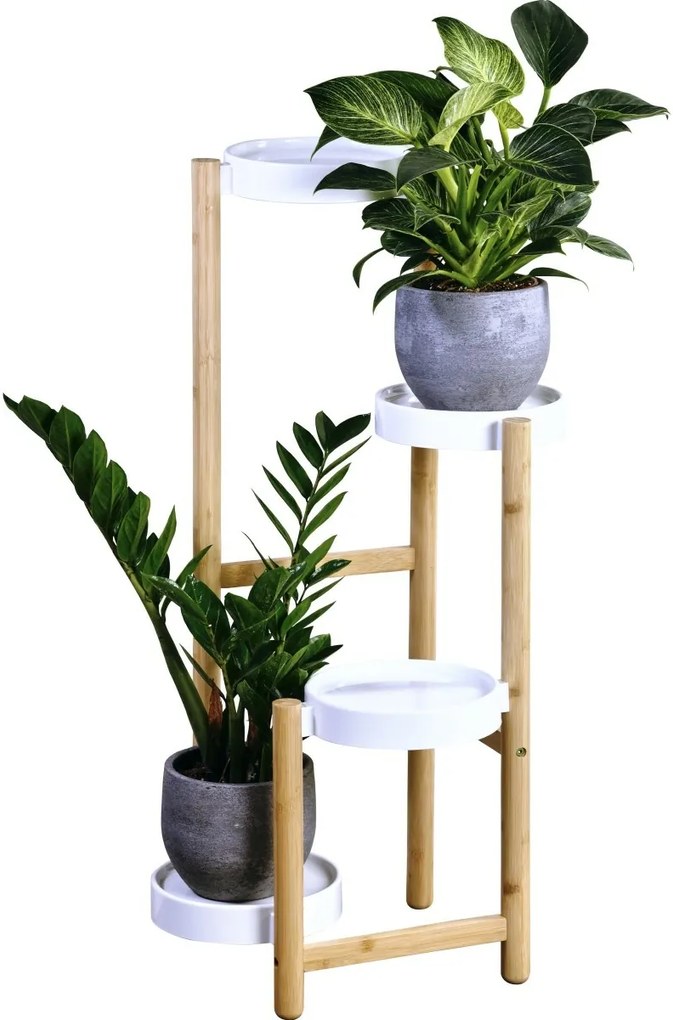 Kesper 17276 Suport pentru flori din bambus 48 x42 x 78 cm, 4 etaje