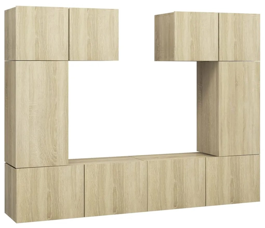 3079013 vidaXL Set comodă TV, 6 piese, stejar sonoma, lemn prelucrat