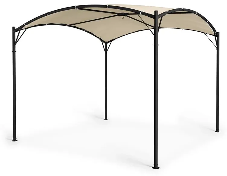 Castello, pavilion, 3,5x3,5m, 250G, poliester, oțel, negru/bej
