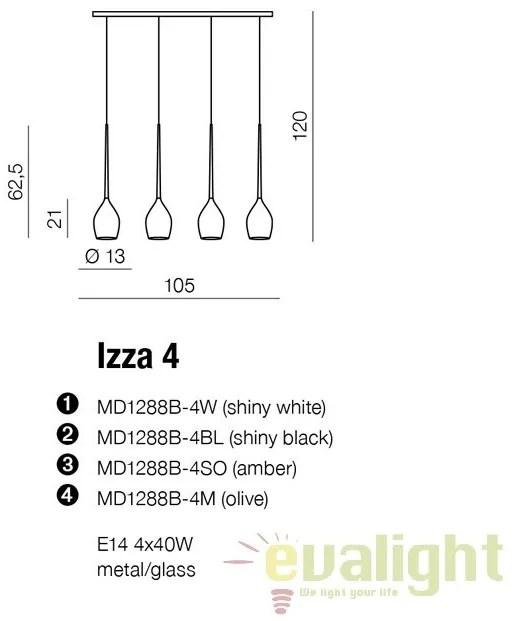 Lustra moderna Izza 4 white