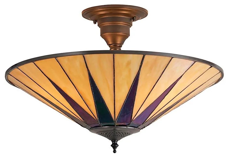 Endon 64043 - Lustră aplicată Tiffany DARK STAR, 3 x E27, 60 W, 230 V, diam. 49 cm