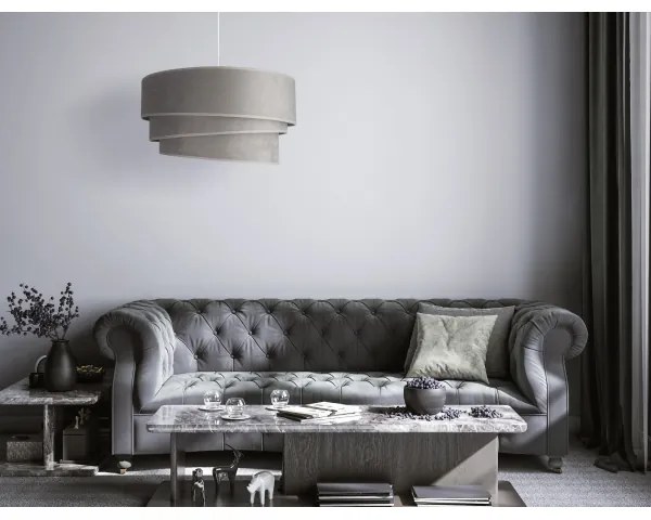 Lustră pe cablu Duolla DEVON 1xE27/40W/230V d. 45 cm gri