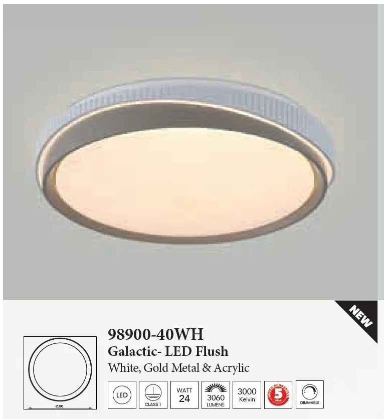 Plafoniera LED design modern Galactic alb, auriu