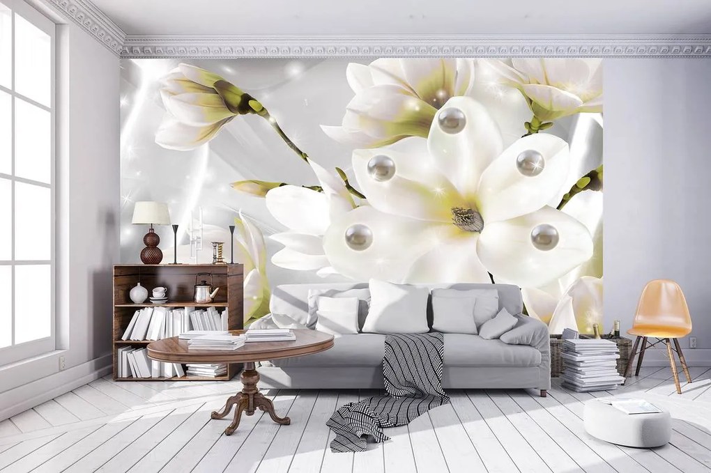 Fototapet - Perle și flori (254x184 cm), în 8 de alte dimensiuni noi