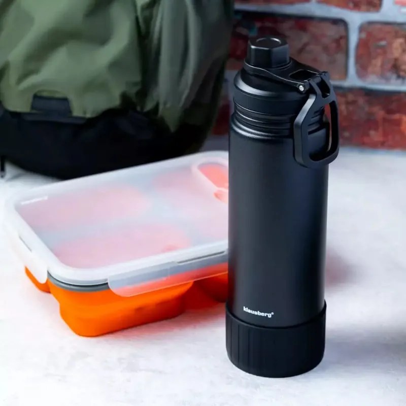 Sticlă termică Klausberg KB 7637, 720 ml, pereți dubli, oțel, negru