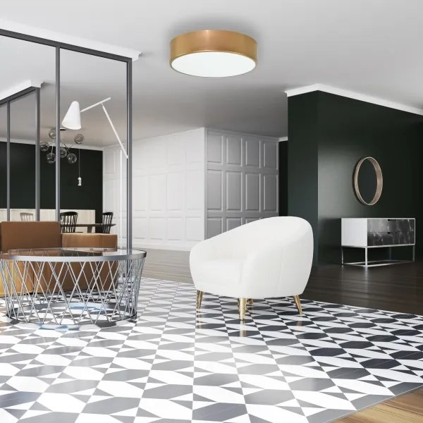 Plafonieră CLEO cu senzor, 2 x E27, 24 W, 230 V, Ø 30 cm, aurie