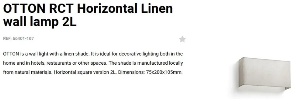 Aplica de perete ambientala design natural OTTON RCT in 2L